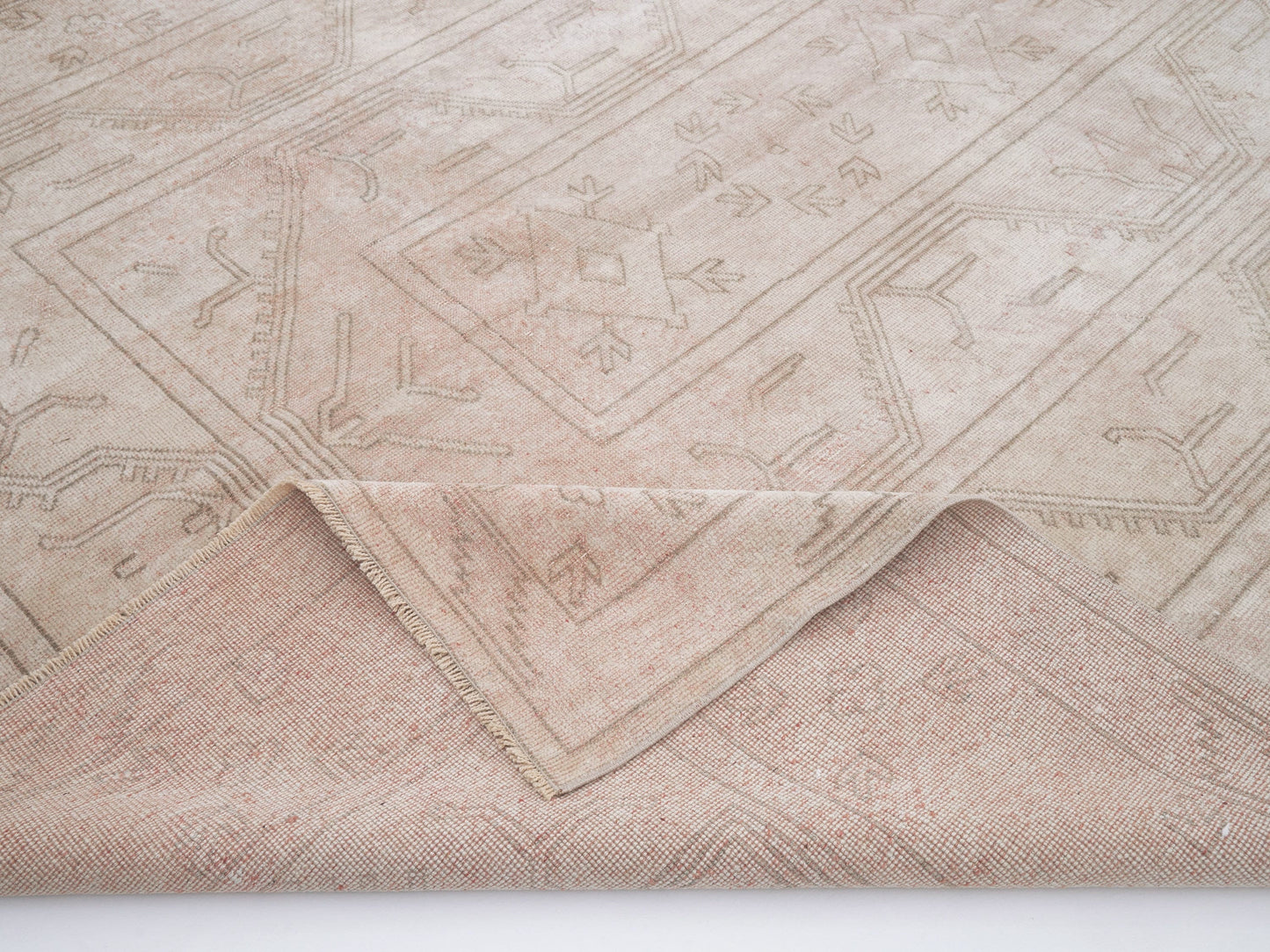 Turkish Vintage Oushak Rug, Handmade Area Rug, Living Room Rug, Contemporary Decor, Neutral Antique Rug, Rug 7x10, Vintage Carpet, 12385