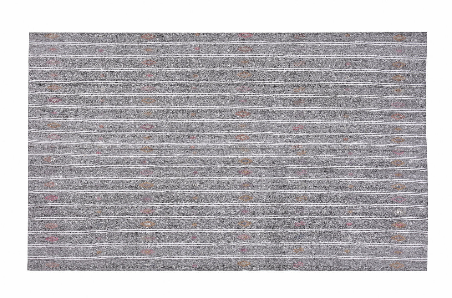 Turkish Kilim Rug, Handmade Unique Kilim Rug, Area Striped Kilim Rug, Vintage Kilim Rug, Gray Rug, Rug Kilim 7x9, Scandinavian Rug, 12193