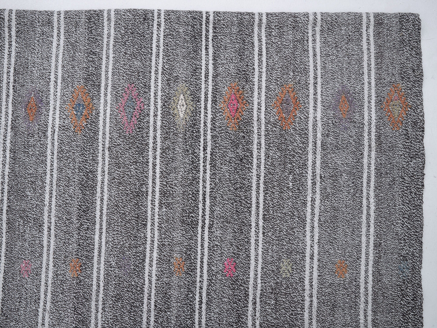 Turkish Kilim Rug, Handmade Unique Kilim Rug, Area Striped Kilim Rug, Vintage Kilim Rug, Gray Rug, Rug Kilim 7x9, Scandinavian Rug, 12193