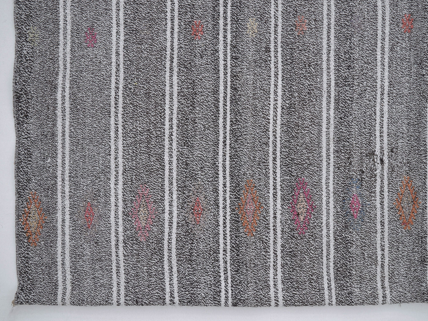 Turkish Kilim Rug, Handmade Unique Kilim Rug, Area Striped Kilim Rug, Vintage Kilim Rug, Gray Rug, Rug Kilim 7x9, Scandinavian Rug, 12193