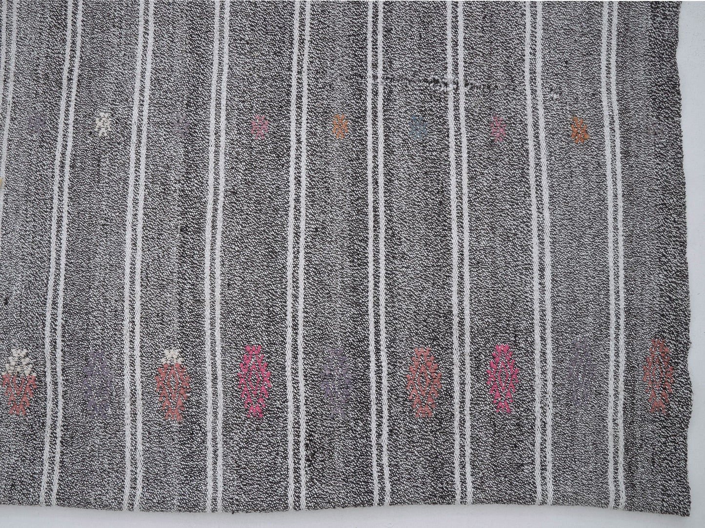 Turkish Kilim Rug, Handmade Unique Kilim Rug, Area Striped Kilim Rug, Vintage Kilim Rug, Gray Rug, Rug Kilim 7x9, Scandinavian Rug, 12193