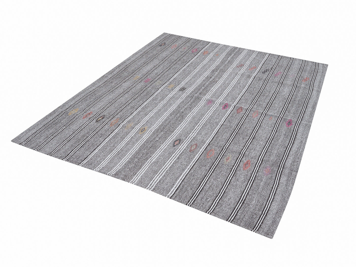Handmade Kilim Rug, Vintage Kilim Rug, Turkish Kilim Rug, Area Kilim Rug, Gray Rug, Coastal Decor, Kid Room Rug, Rug Kilim 6x7, 12202
