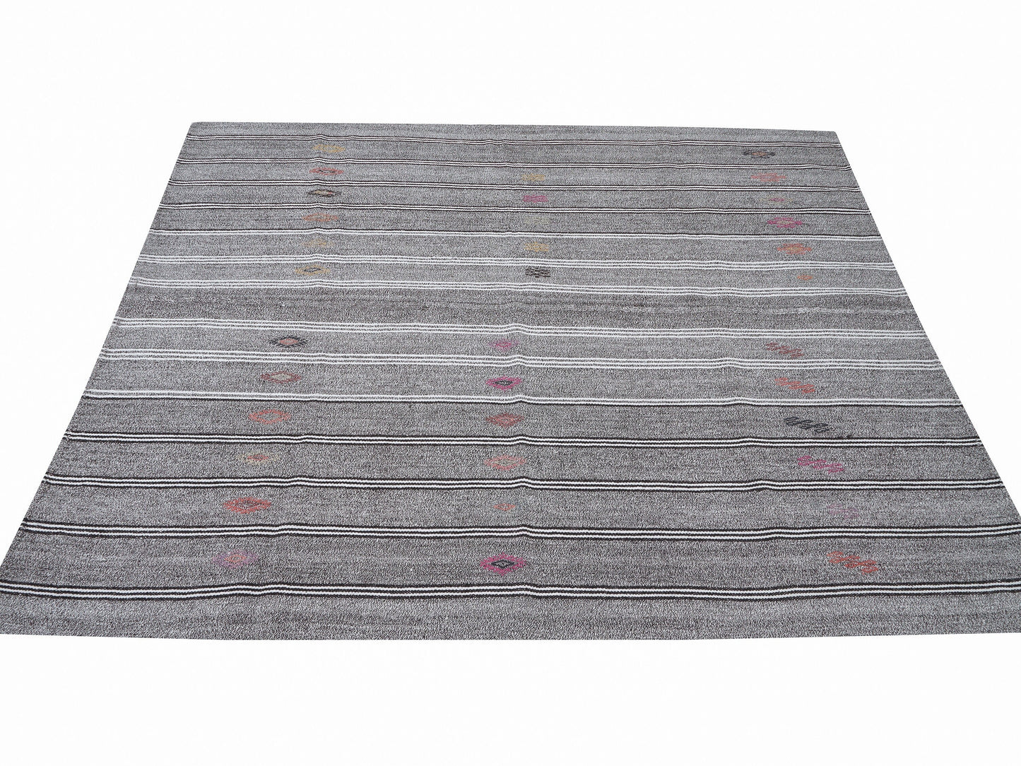 Handmade Kilim Rug, Vintage Kilim Rug, Turkish Kilim Rug, Area Kilim Rug, Gray Rug, Coastal Decor, Kid Room Rug, Rug Kilim 6x7, 12202