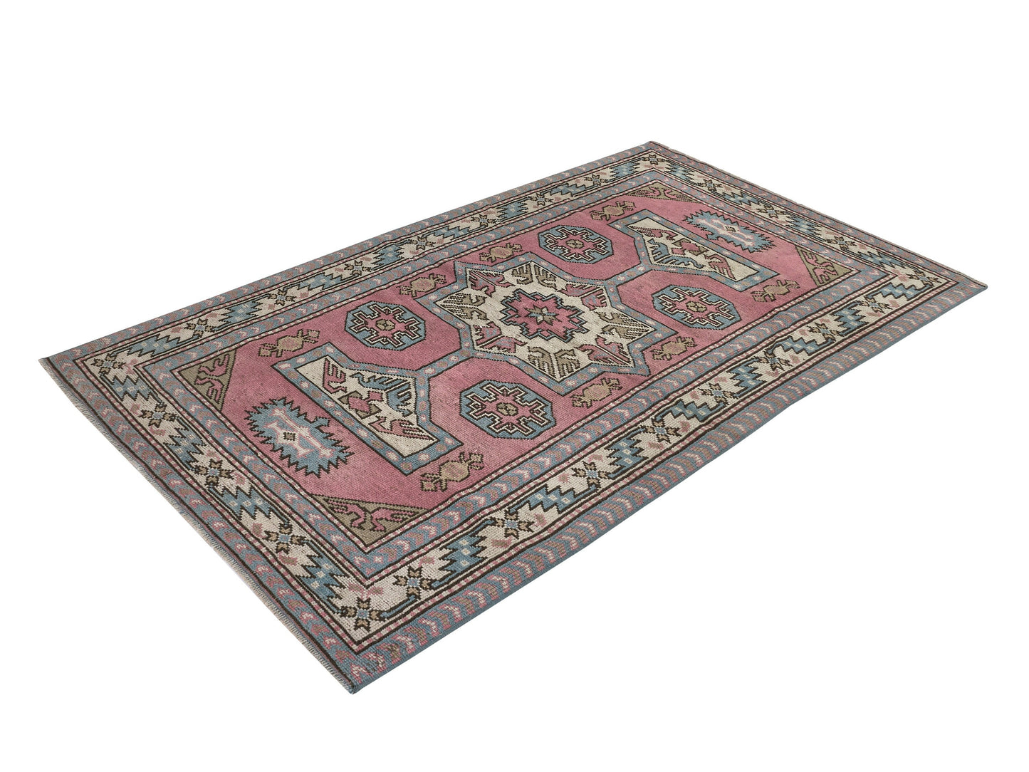 4x7 Area rug, Antique Handmade Vintage Rug, Anatolian Turkish Oushak Rug, Ethnic Neutral Rug, Tribal rug , Small Carpet Rug, 8918