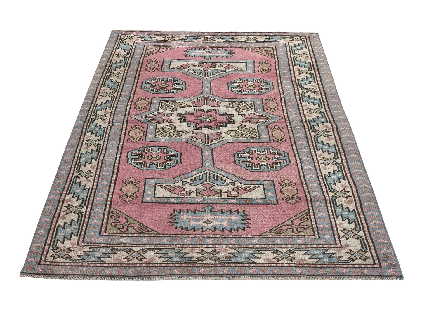 4x7 Area rug, Antique Handmade Vintage Rug, Anatolian Turkish Oushak Rug, Ethnic Neutral Rug, Tribal rug , Small Carpet Rug, 8918
