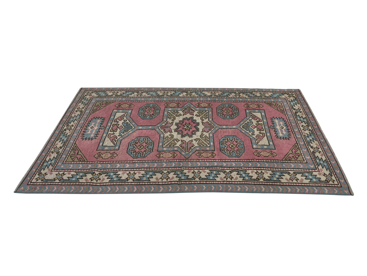 4x7 Area rug, Antique Handmade Vintage Rug, Anatolian Turkish Oushak Rug, Ethnic Neutral Rug, Tribal rug , Small Carpet Rug, 8918