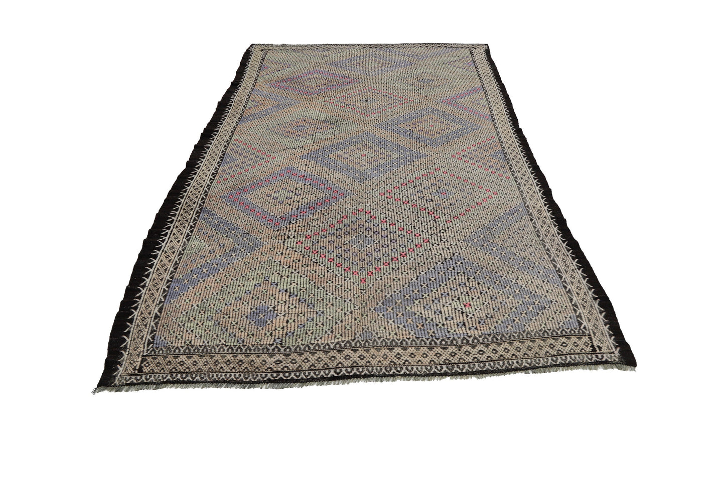 Turkish Kilim 6x11, Vintage Area Kilim Rug, Contemporary Decorative Wool Rug, Living Room Rug, Entryway Rug, Kilim Rug, Striped Kilim, 8053