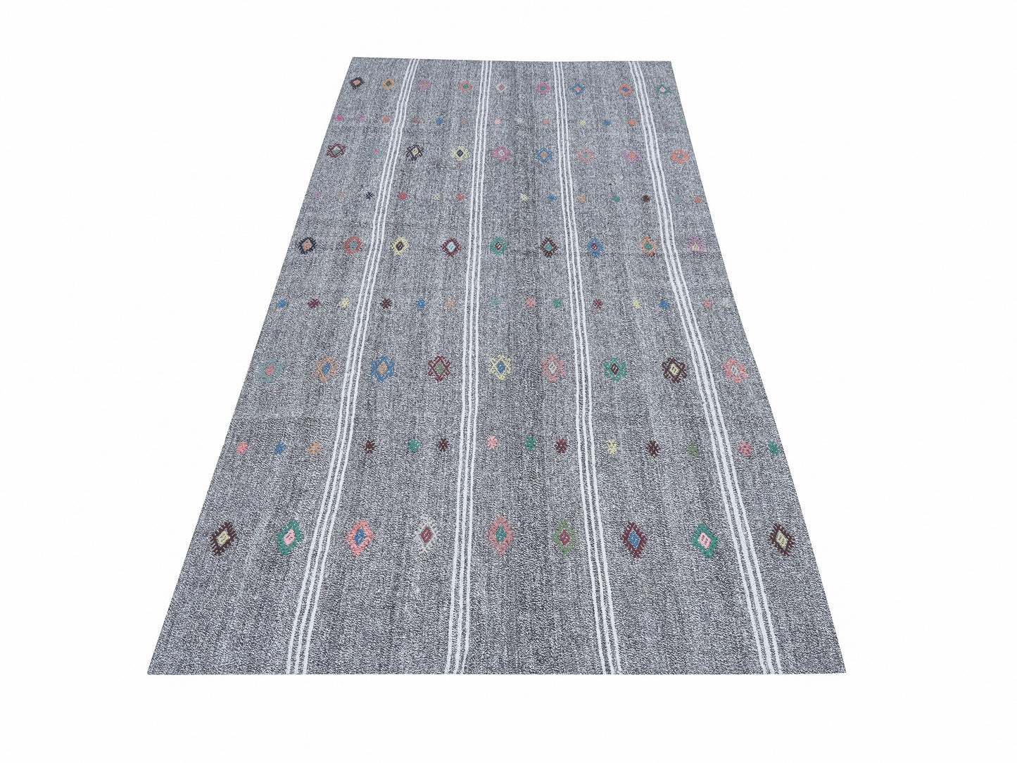 Vintage Handmade Runner Rug, Turkish Runner, Oushak Runner, Kilim Runner, Hallway Runner, Gray Rug, Entryway Rug, Runner Rug 3x9, 12225