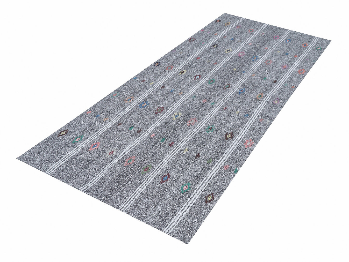 Vintage Handmade Runner Rug, Turkish Runner, Oushak Runner, Kilim Runner, Hallway Runner, Gray Rug, Entryway Rug, Runner Rug 3x9, 12225
