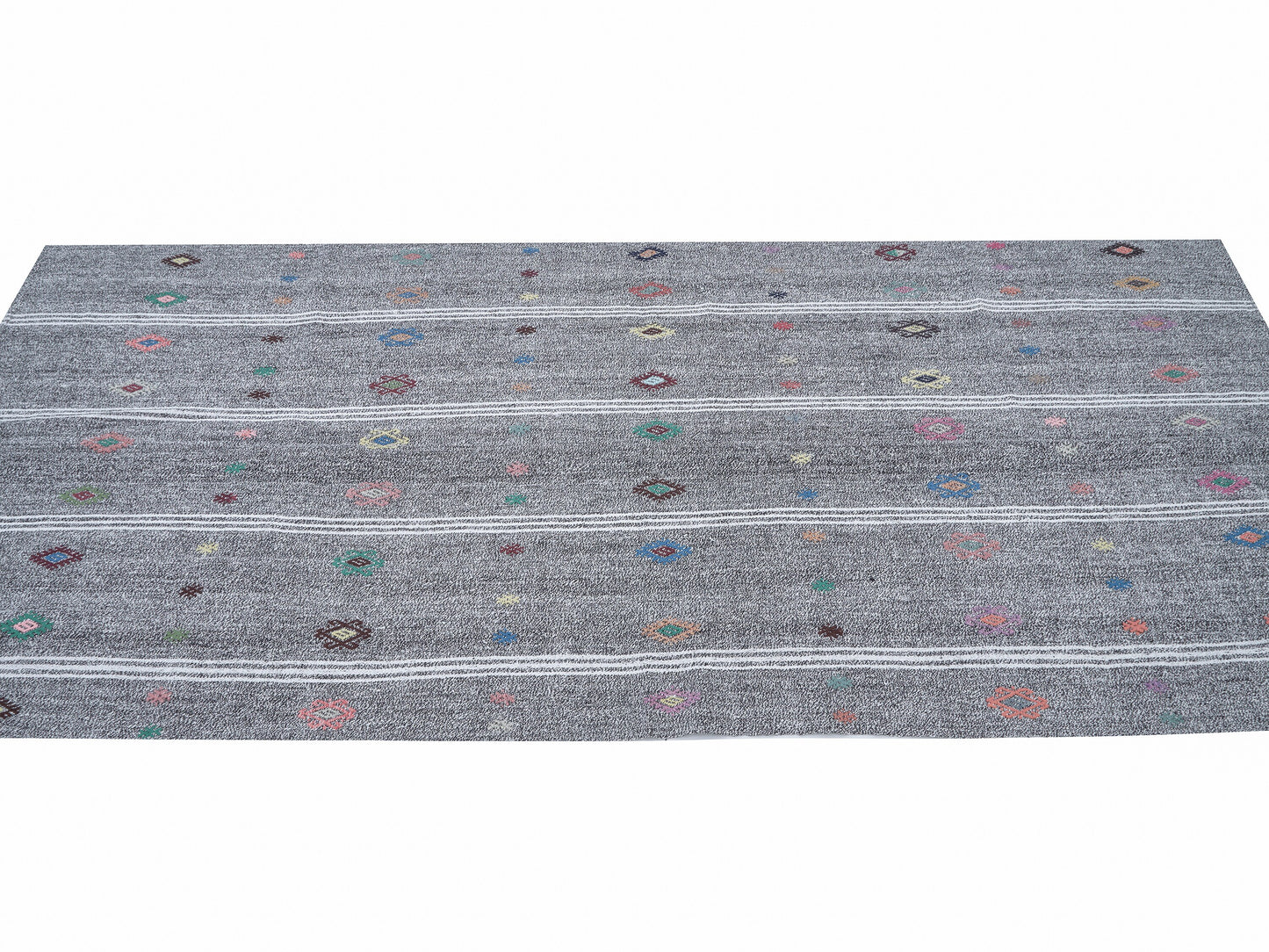 Vintage Handmade Runner Rug, Turkish Runner, Oushak Runner, Kilim Runner, Hallway Runner, Gray Rug, Entryway Rug, Runner Rug 3x9, 12225