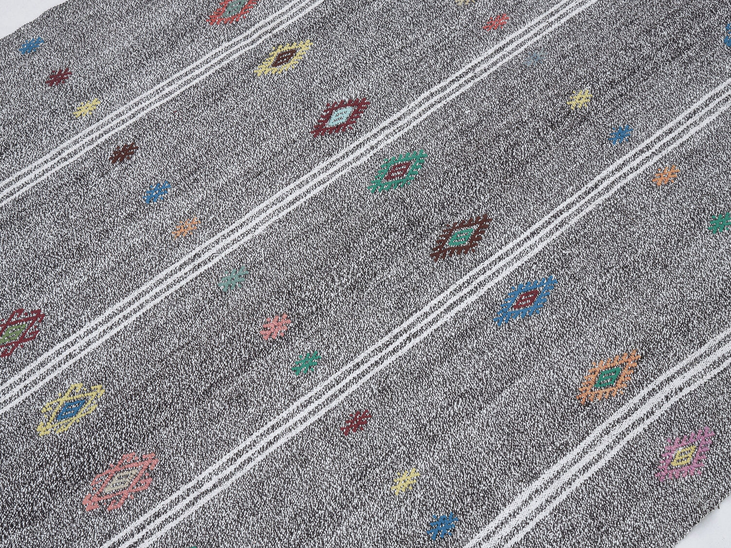 Vintage Handmade Runner Rug, Turkish Runner, Oushak Runner, Kilim Runner, Hallway Runner, Gray Rug, Entryway Rug, Runner Rug 3x9, 12225