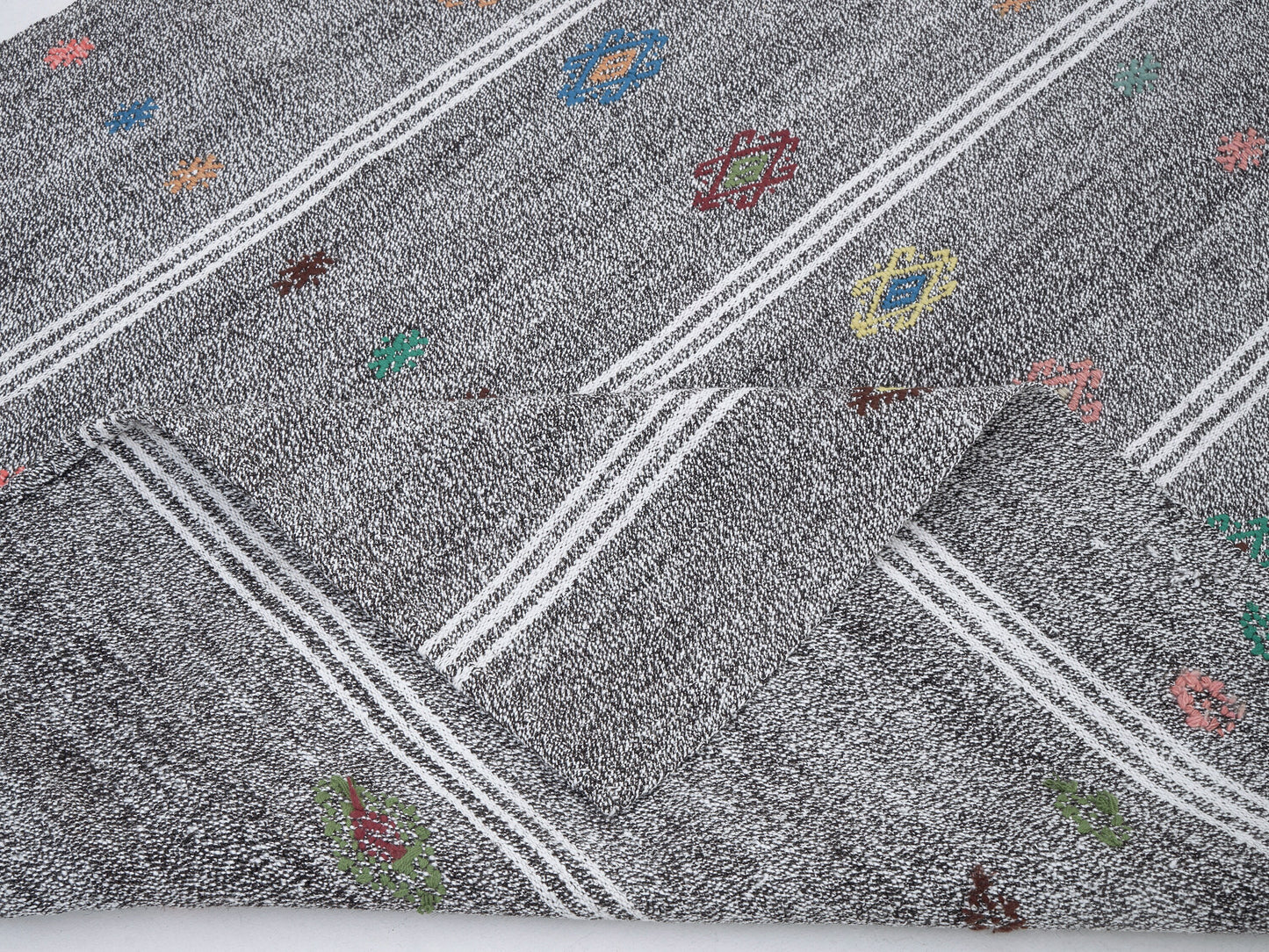 Vintage Handmade Runner Rug, Turkish Runner, Oushak Runner, Kilim Runner, Hallway Runner, Gray Rug, Entryway Rug, Runner Rug 3x9, 12225