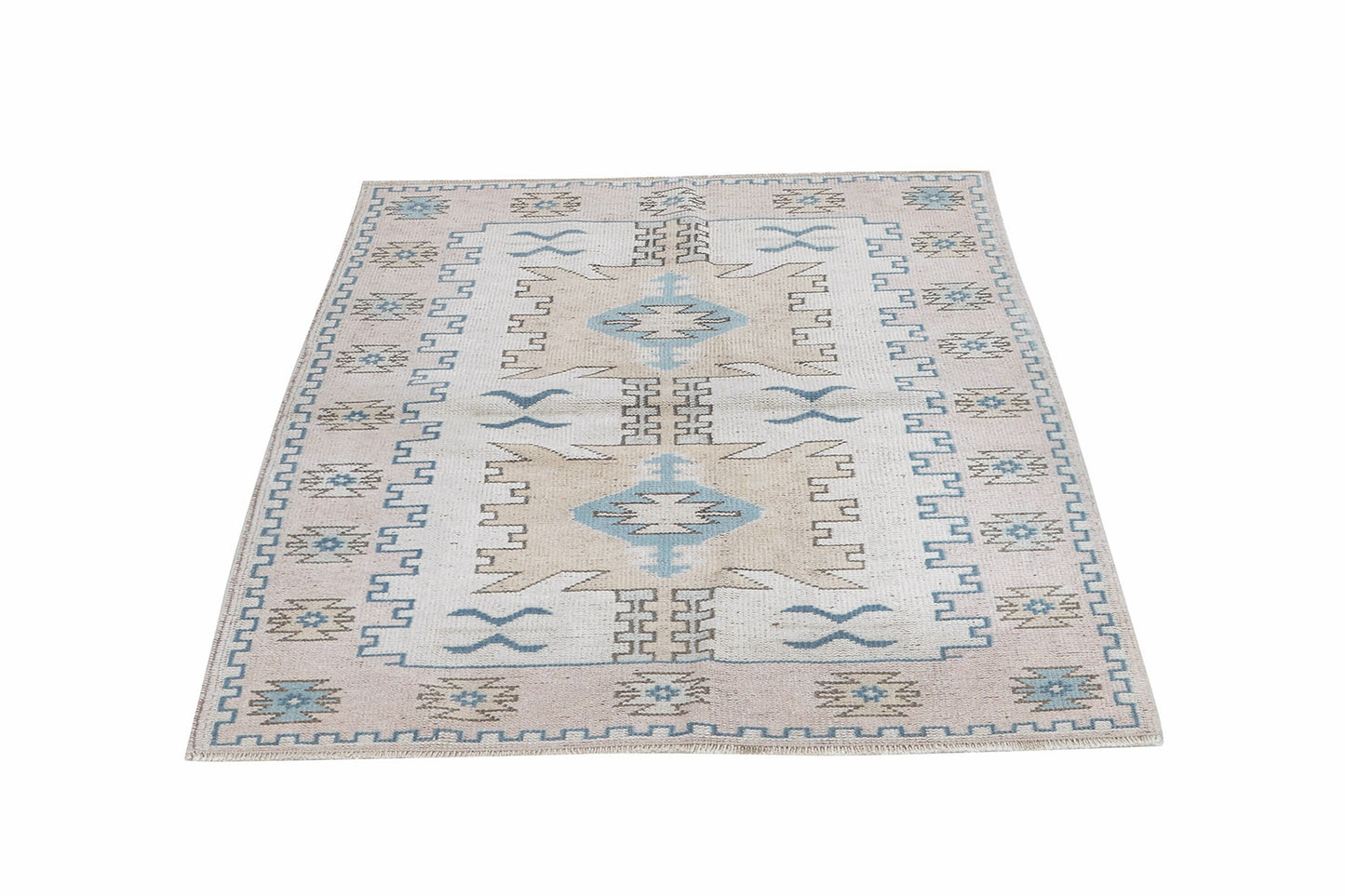 Oushak Handmade Area Rug, Turkish Vintage Eclectic Rug, Bedroom Rug, Oushak Carpet, Rug 3x5, Bohemian Rug, Turkey Rug, Carpet Rug, 12462