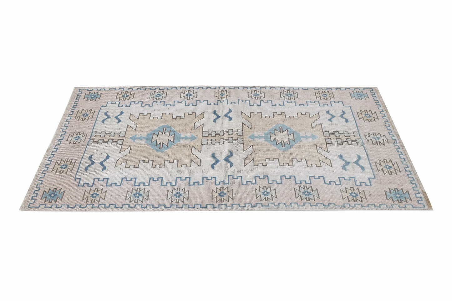 Oushak Handmade Area Rug, Turkish Vintage Eclectic Rug, Bedroom Rug, Oushak Carpet, Rug 3x5, Bohemian Rug, Turkey Rug, Carpet Rug, 12462