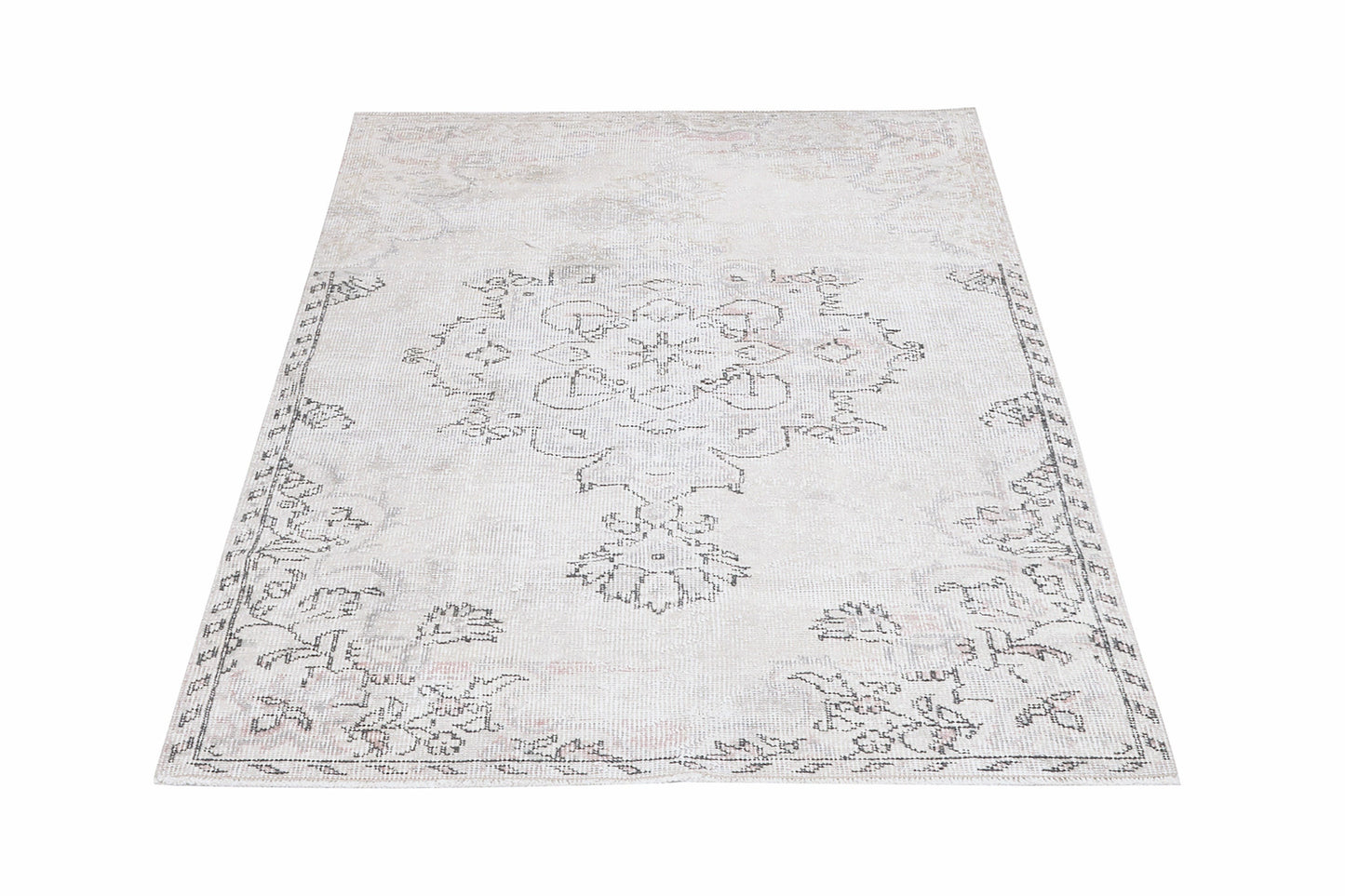 Oushak Area Rug, Turkish Vintage Rug, Handmade Unique Rug, Turkey Rug, Entryway Rug, Neutral Floor Rug, Oushak Carpet, Rug 3x6, 12334