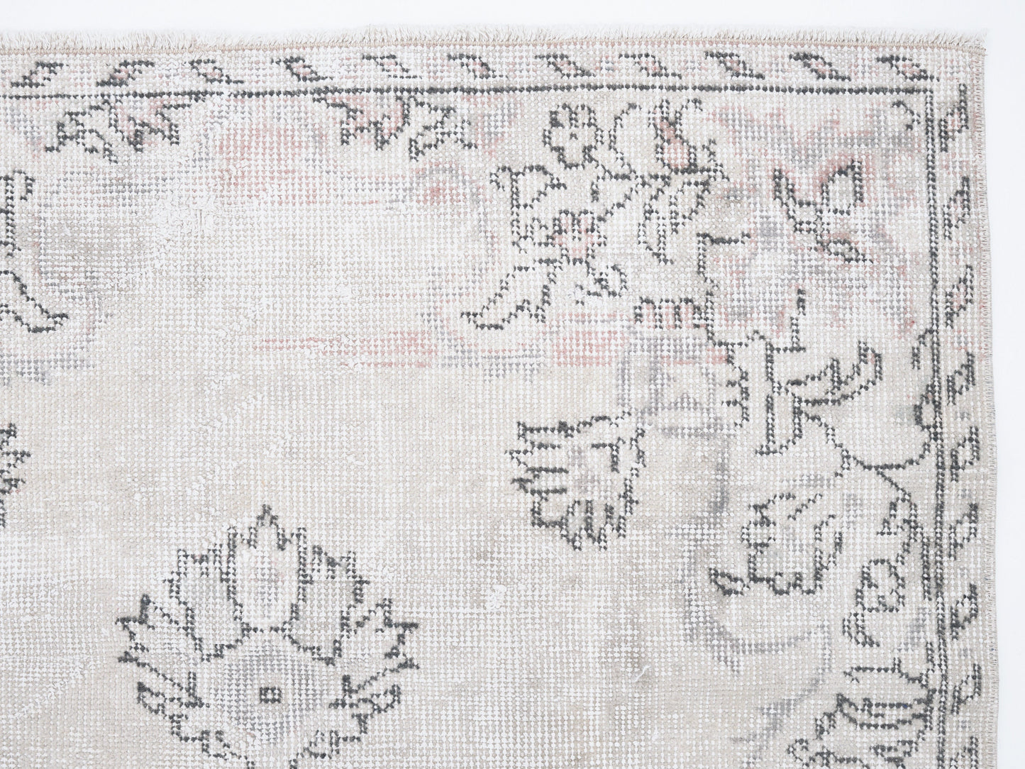 Oushak Area Rug, Turkish Vintage Rug, Handmade Unique Rug, Turkey Rug, Entryway Rug, Neutral Floor Rug, Oushak Carpet, Rug 3x6, 12334