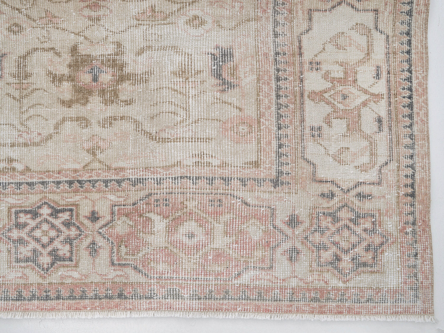 Turkish Oushak Rug, Vintage Handmade Area Rug, Neutral Faded Rug, Living Room Rug, Carpet Rug, Oushak Carpet, Turkey Rug, Rug 7x10, 12490