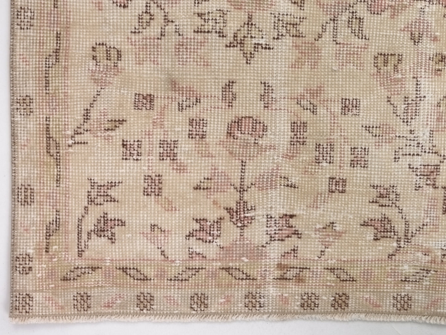 4x7 Beige Area Faded Muted Rug, Turkish Oushak Vintage Rug, Pastel Handmade Neutral Rug, Living room, 1970's Turkish rug, Turkey rug, 10282
