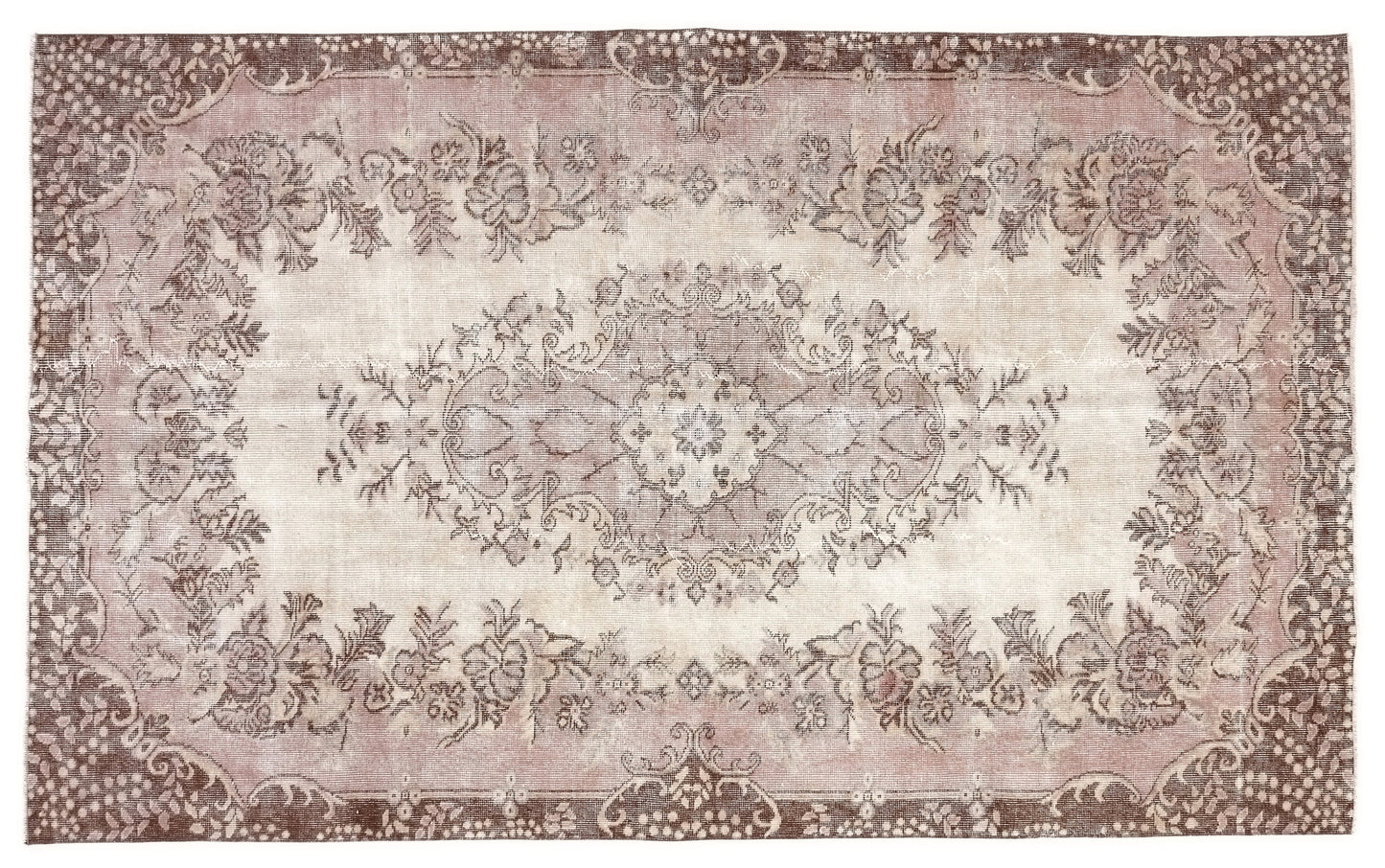 Turkish Oushak Area Vintage Carpet Rug 5x8, Beige Handmade Wool Floral rug, Rug for Living room Made in Anatolia Gift for Mother Days, 10233