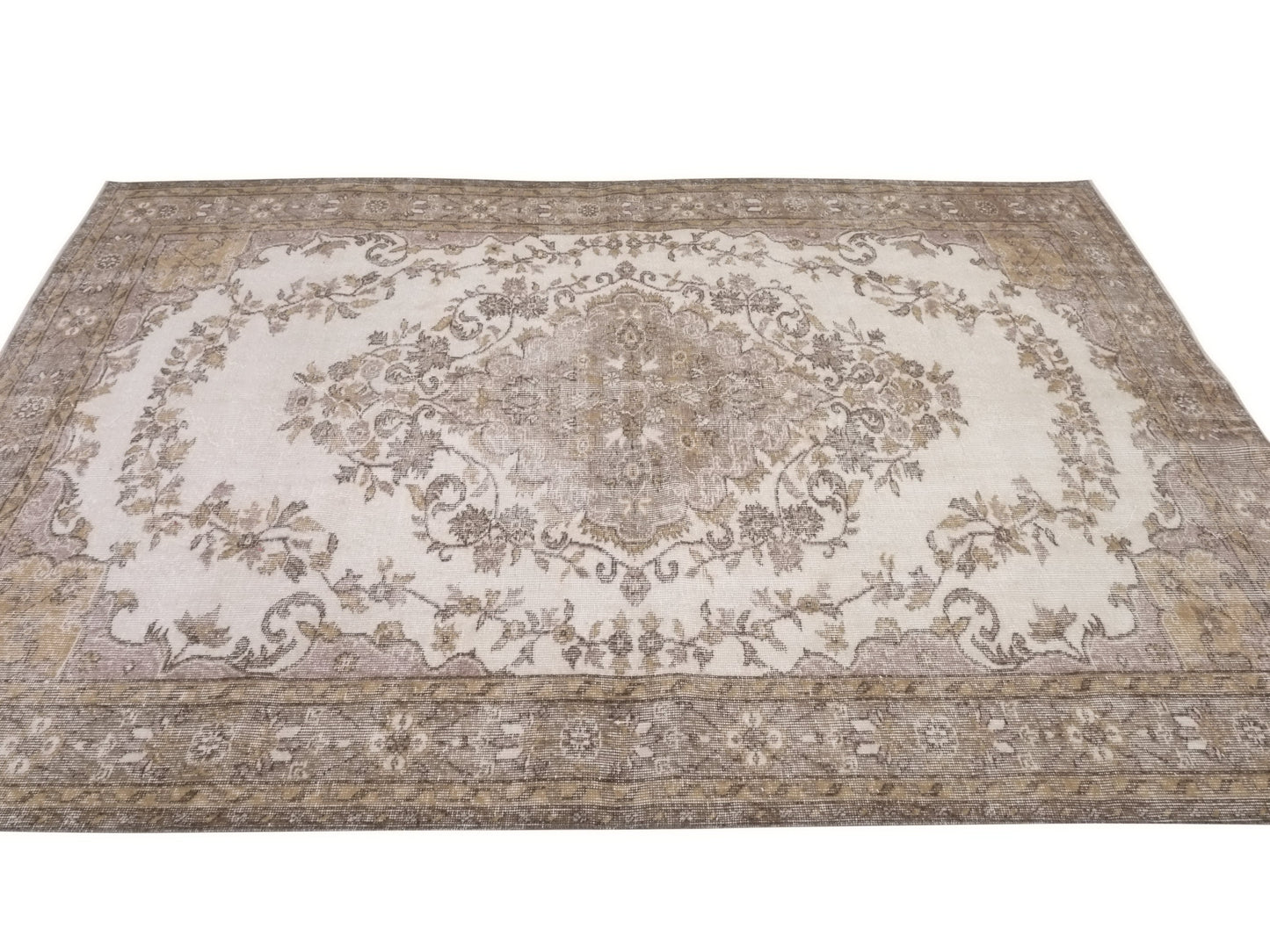Oushak Carpet, Turkish Rug, Area Neutral Rug, Vintage Rug, Handmade Rug, Living room rug, 6x9 Area rug, Rustic Decor, Entryway rug, 10270