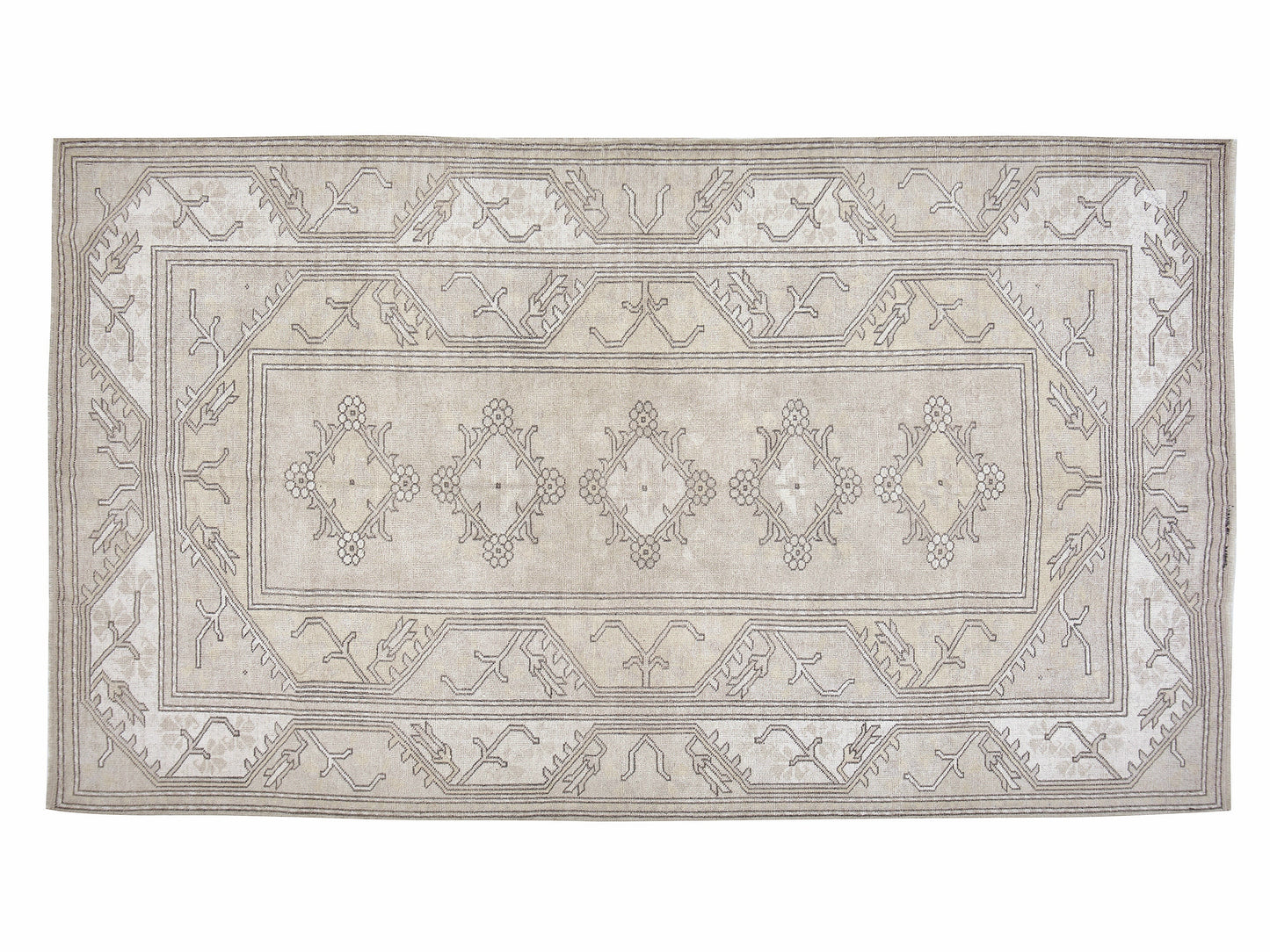 Turkish Handmade Rug, Vintage Unique Rug, Oushak Faded Rug, Scandinavian Rug, Office Rug, Turkish Carpet, Turkey Rug, Rug 5x8, 12373