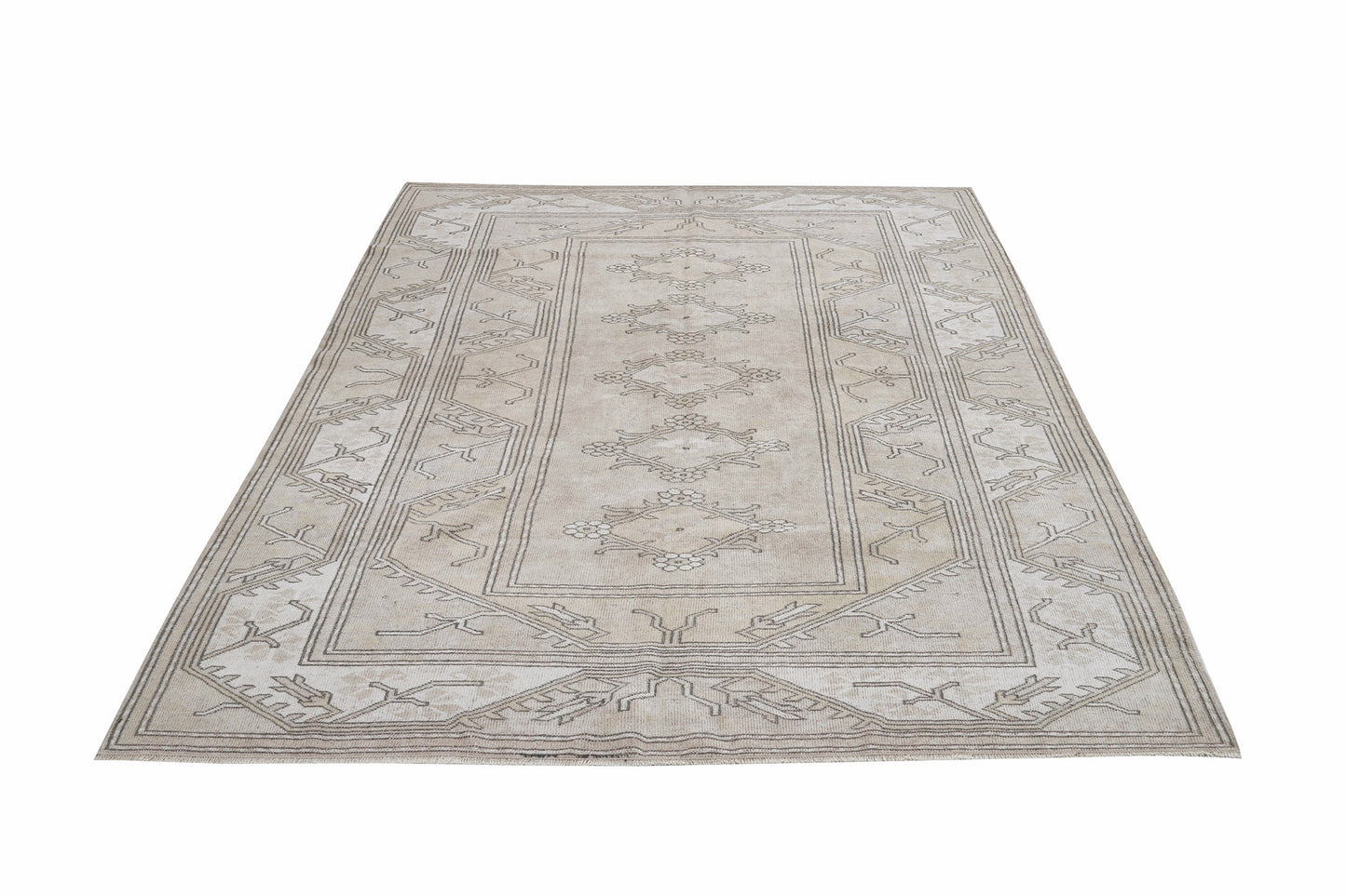 Turkish Handmade Rug, Vintage Unique Rug, Oushak Faded Rug, Scandinavian Rug, Office Rug, Turkish Carpet, Turkey Rug, Rug 5x8, 12373
