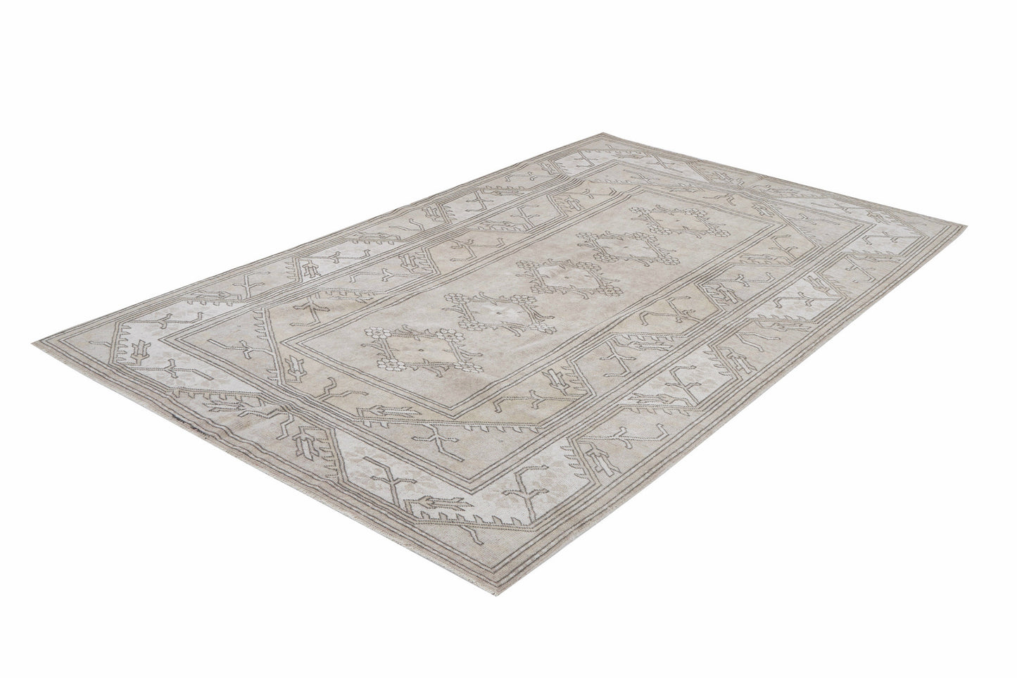 Turkish Handmade Rug, Vintage Unique Rug, Oushak Faded Rug, Scandinavian Rug, Office Rug, Turkish Carpet, Turkey Rug, Rug 5x8, 12373