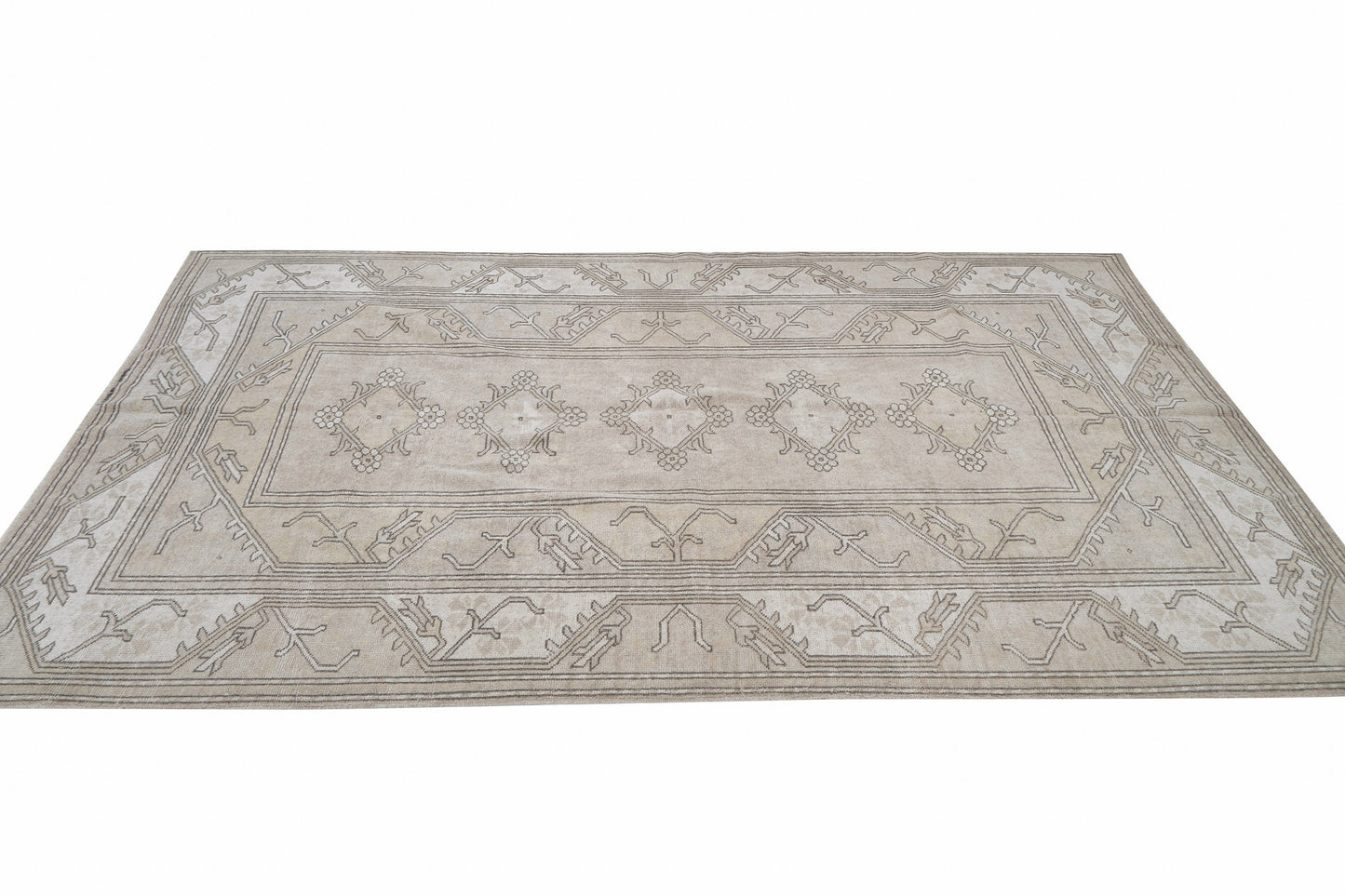 Turkish Handmade Rug, Vintage Unique Rug, Oushak Faded Rug, Scandinavian Rug, Office Rug, Turkish Carpet, Turkey Rug, Rug 5x8, 12373