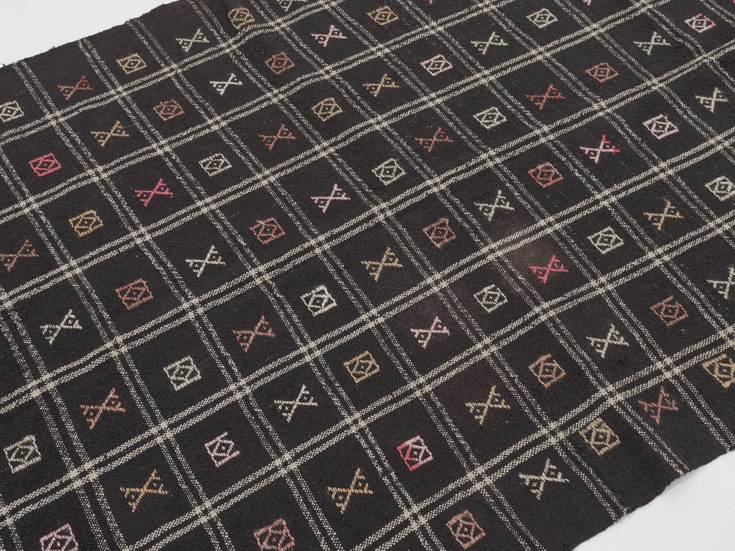 Turkish Kilim, Vintage Kilim, Kilim Rug 5x8, Handmade Rustic Black Kilim Rug, Area Old Kilim Rug, Turkish Kilim Rug, Kid Room Rug, 11166