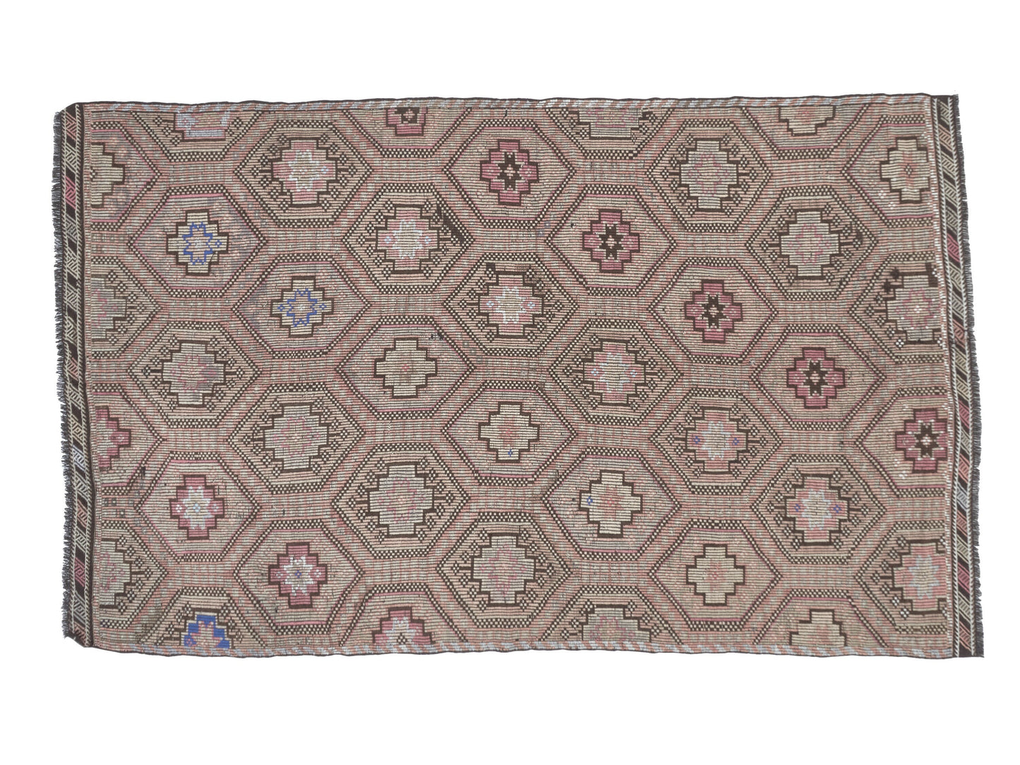 Bohemian Kilim Rug, Turkish Kilim, Vintage Kilim, Handmade Eclectic Muted Kilim Rug, Area Rug, Turkish Kilim Rug, Kilim Rug 6x10, 11196