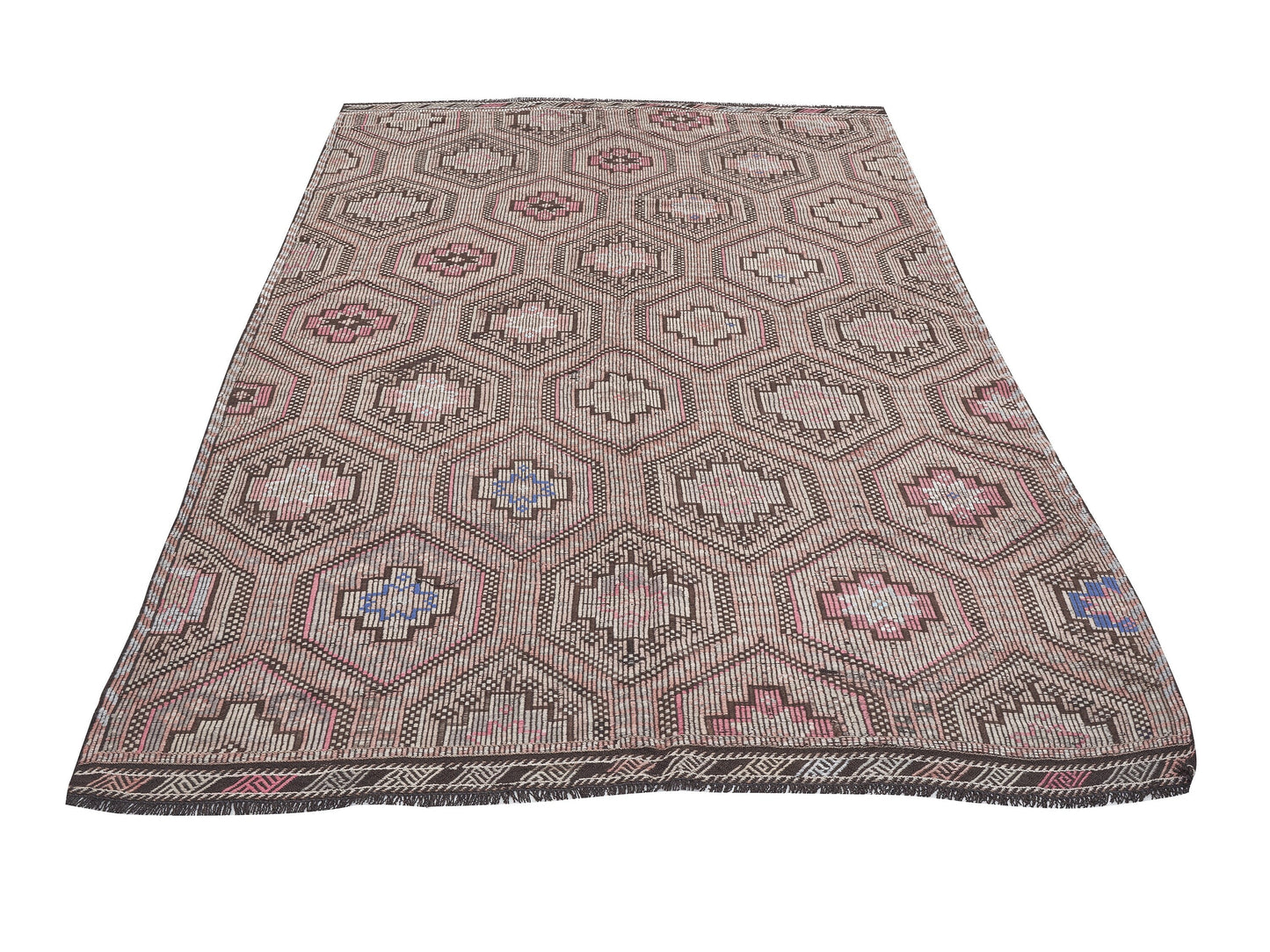 Bohemian Kilim Rug, Turkish Kilim, Vintage Kilim, Handmade Eclectic Muted Kilim Rug, Area Rug, Turkish Kilim Rug, Kilim Rug 6x10, 11196