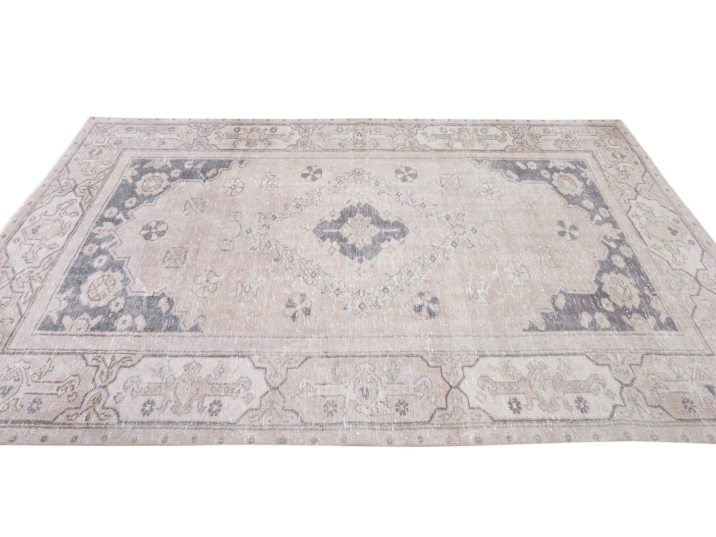 Vintage Rug, Turkish Oushak Rug, Handmade Area Muted Rug, Neutral Floor Rug, Scandinavian Rug, Living Room Rug, Turkey Rug, Rug 6x9, 10467