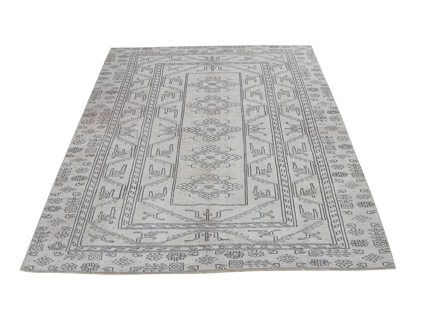 Rug 5x7, Turkish Unique Rug, Handmade Rug, Oushak Faded Rug, Neutral Muted Rug, Vintage Antique Rug, Area Rug, Carpet Rug, Turkey Rug, 10506