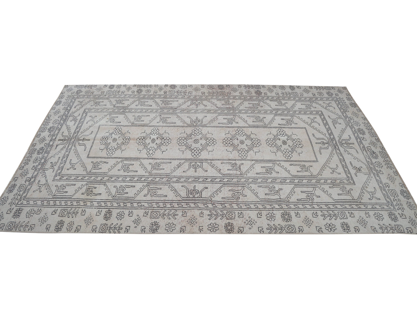 Rug 5x7, Turkish Unique Rug, Handmade Rug, Oushak Faded Rug, Neutral Muted Rug, Vintage Antique Rug, Area Rug, Carpet Rug, Turkey Rug, 10506