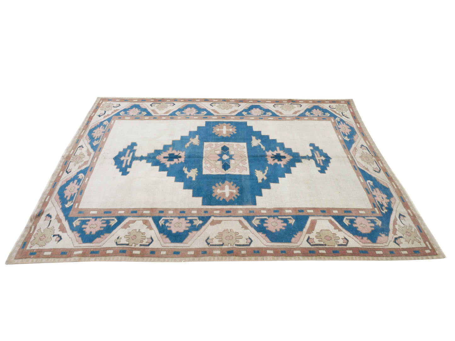 Handmade Rug, Area Old Rug, Vintage Oushak Rug, Turkish Bohemian Unique Rug, Neutral Eclectic Rug, Office Rug, Carpet Rug, Rug 5x6, 9503