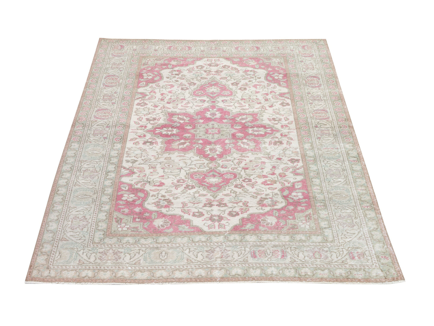 Oushak Rug 4x6, Handmade Faded Rug, Turkish Vintage Rug, Living Room Rug, Area Anatolia Rug, Neutral Rug, Bohemian Eclectic Rug, 10551
