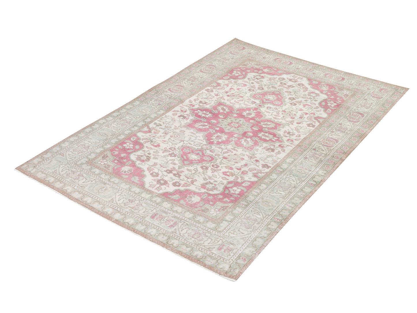 Oushak Rug 4x6, Handmade Faded Rug, Turkish Vintage Rug, Living Room Rug, Area Anatolia Rug, Neutral Rug, Bohemian Eclectic Rug, 10551