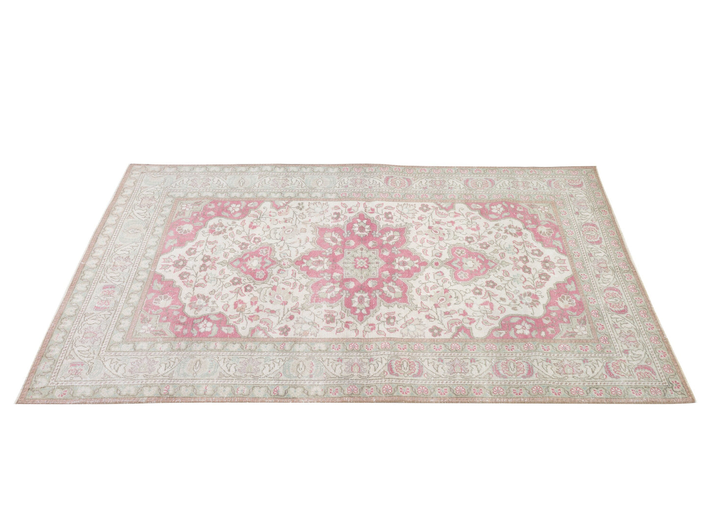 Oushak Rug 4x6, Handmade Faded Rug, Turkish Vintage Rug, Living Room Rug, Area Anatolia Rug, Neutral Rug, Bohemian Eclectic Rug, 10551