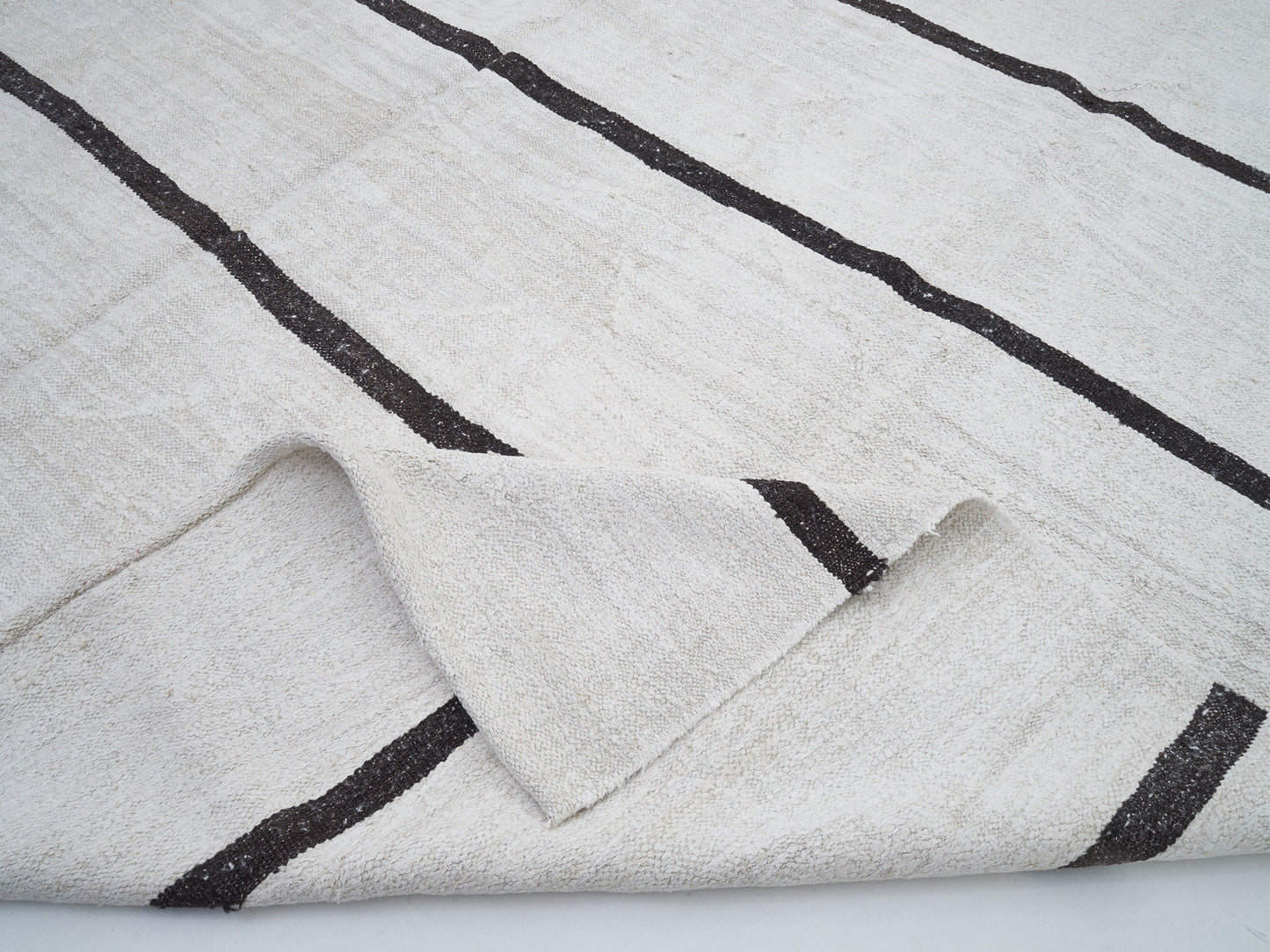 Kilim rug White 9x12, Handmade Turkish Vintage Kilim rug, White Plain Large Oversize Rug, Vintage White Hemp Kilim Rug, Contemporary, 12168