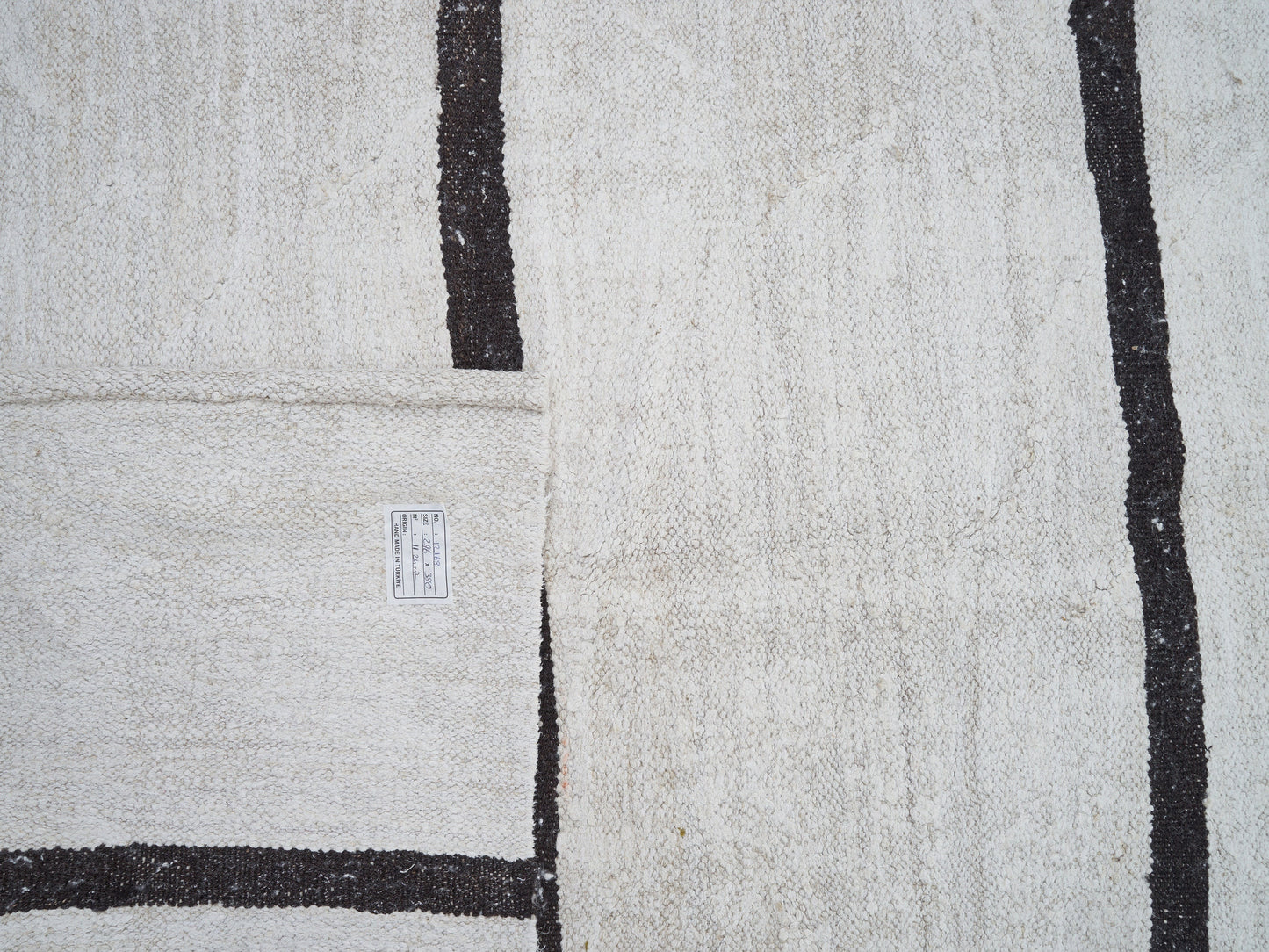 Kilim rug White 9x12, Handmade Turkish Vintage Kilim rug, White Plain Large Oversize Rug, Vintage White Hemp Kilim Rug, Contemporary, 12168