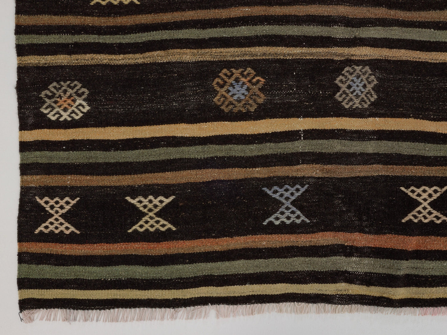 Turkish Kilim Rug, Vintage Kilim Black, Kilim Rug 6x10, Handmade Anatolia Kilim Rug, Entryway Rug, Rustic Rug, Turkish Kilim, 10517