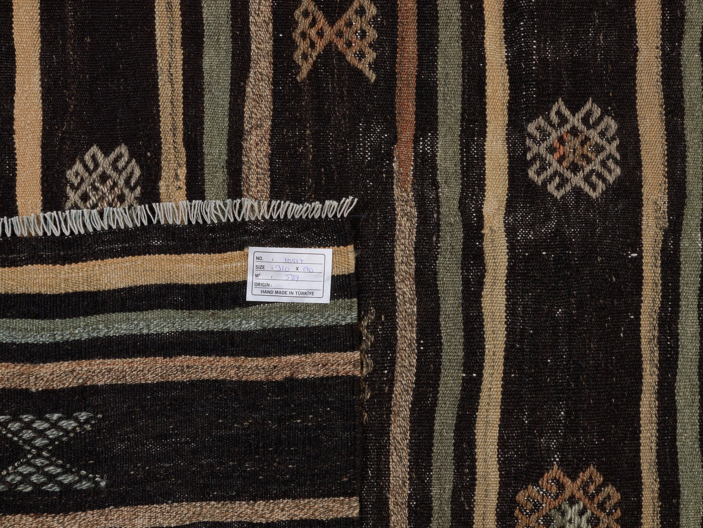 Turkish Kilim Rug, Vintage Kilim Black, Kilim Rug 6x10, Handmade Anatolia Kilim Rug, Entryway Rug, Rustic Rug, Turkish Kilim, 10517