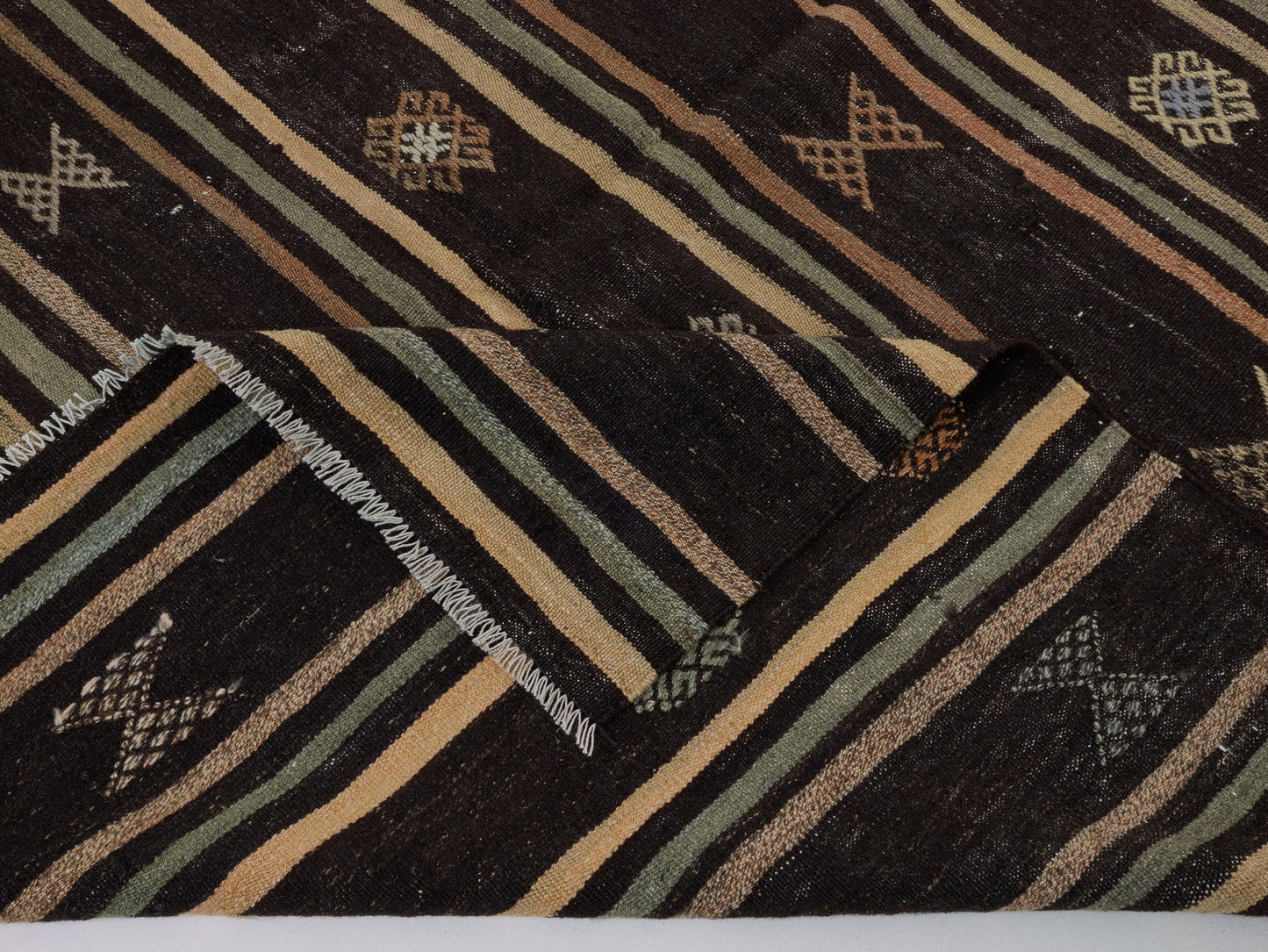Turkish Kilim Rug, Vintage Kilim Black, Kilim Rug 6x10, Handmade Anatolia Kilim Rug, Entryway Rug, Rustic Rug, Turkish Kilim, 10517