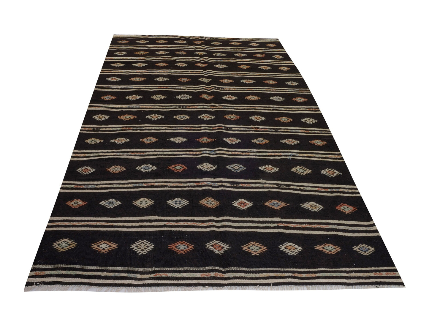 Kilim Rug 6x10, Turkish Kilim, Vintage Kilim, Handmade Unique Black Kilim Rug, Eclectic Rug, Rug Kilim, Entryway Rug, Flat Weave Rug, 10516