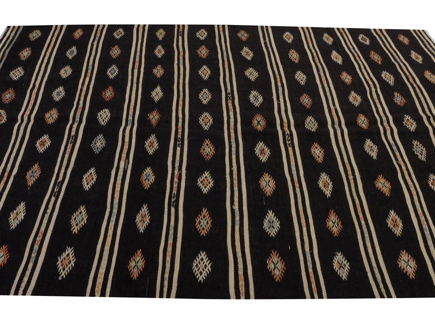 Kilim Rug 6x10, Turkish Kilim, Vintage Kilim, Handmade Unique Black Kilim Rug, Eclectic Rug, Rug Kilim, Entryway Rug, Flat Weave Rug, 10516
