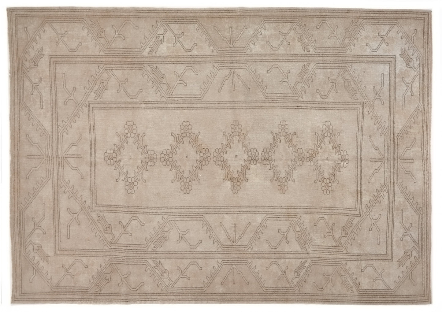 Muted Beige Area Oushak Rug, 7x10 Turkish Oushak Rug, Vintage Handmade Rug, Neutral Turkish rug, Carpet rug, Turkey rug,Pastel rug,9953