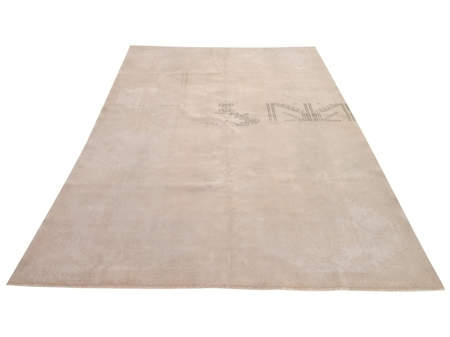 Neutral Oushak Area Rug, 6x9 Rug, One of a kind Turkish Vintage rug, Living room rug, Entryway rug, Farmhouse, Carpet rug, Wool rug, 10012