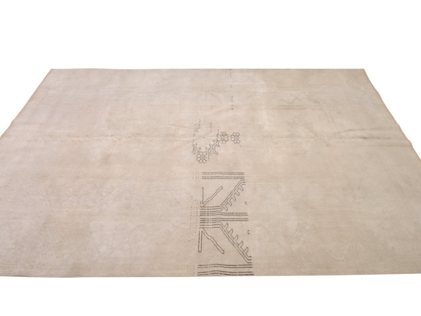 Neutral Oushak Area Rug, 6x9 Rug, One of a kind Turkish Vintage rug, Living room rug, Entryway rug, Farmhouse, Carpet rug, Wool rug, 10012