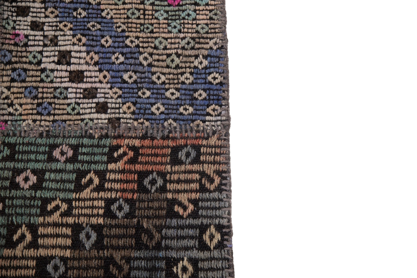Vintage One of a kind Oversize Large Turkish Area Patchwork 9x12 Kilim Rug Rustic Primitive decor Rug for Entryway 8252