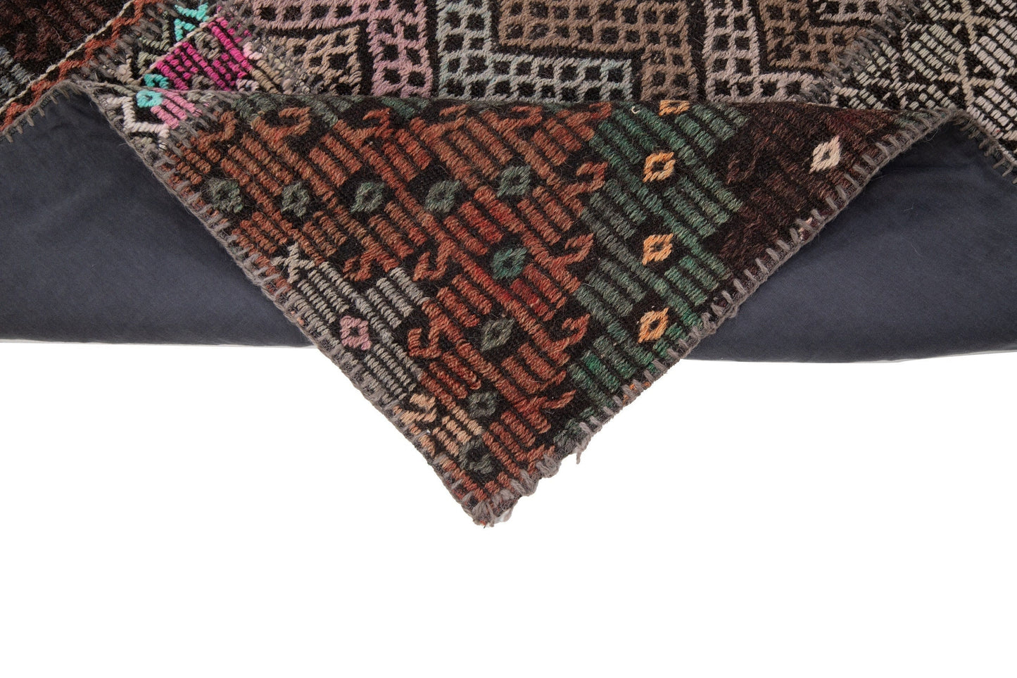 Vintage One of a kind Oversize Large Turkish Area Patchwork 9x12 Kilim Rug Rustic Primitive decor Rug for Entryway 8252